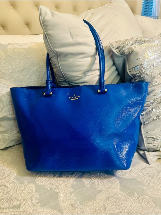 kate spade Handbags - kate spade Blue Patent Leather Tote